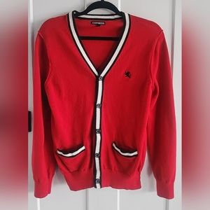 MEN'S EXPRESS CARDIGAN IN SIZE SMALL COLOR IS RED